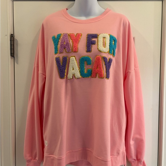 Simply Southern Pink 'YAY FOR VACAY' Women's Sweatshirt - Picture 3 of 5
